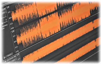 audio waveform orange